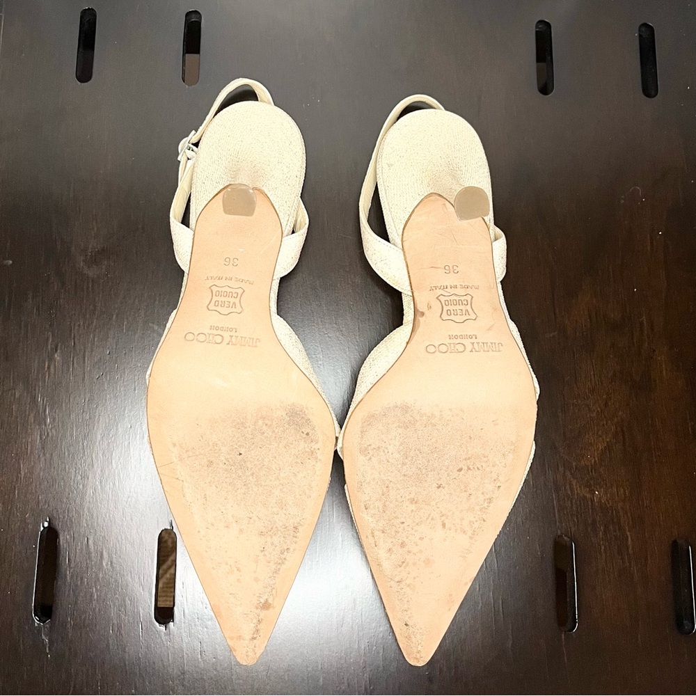 ⚡️SALE⚡️Jimmy Choo Glitter Accents Slingback Pumps - Picture 9 of 10